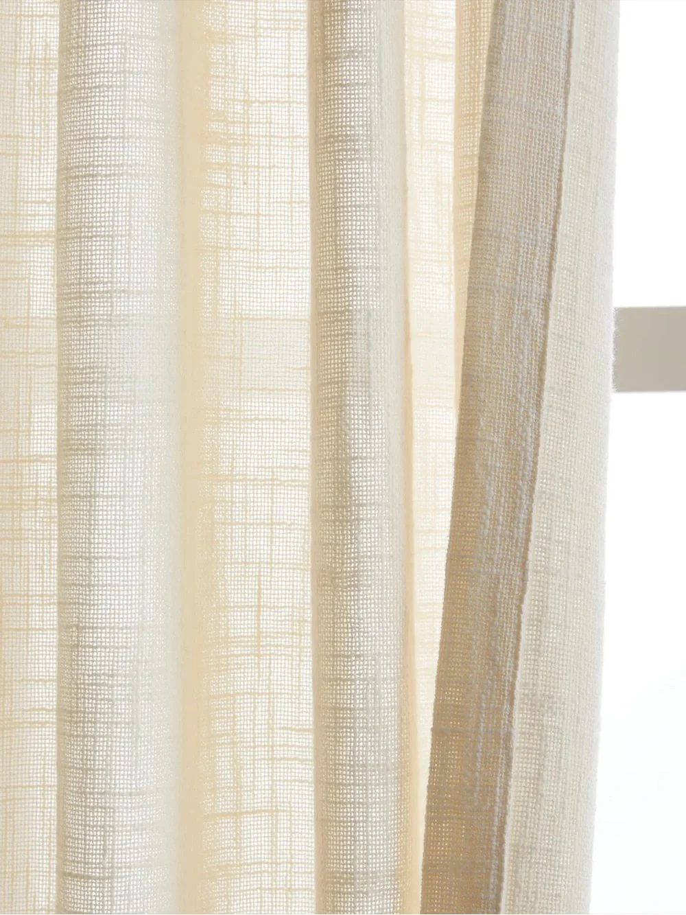 QUINCE Set Of 2 *48x95* Cotton Sheer Curtains Ivory 8954